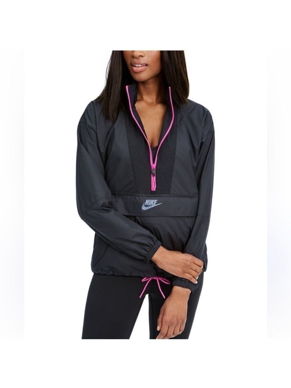 Nike Black Pullover Jacket with Pink Accents - Picture 2 of 5